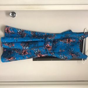 Blue floral print dress